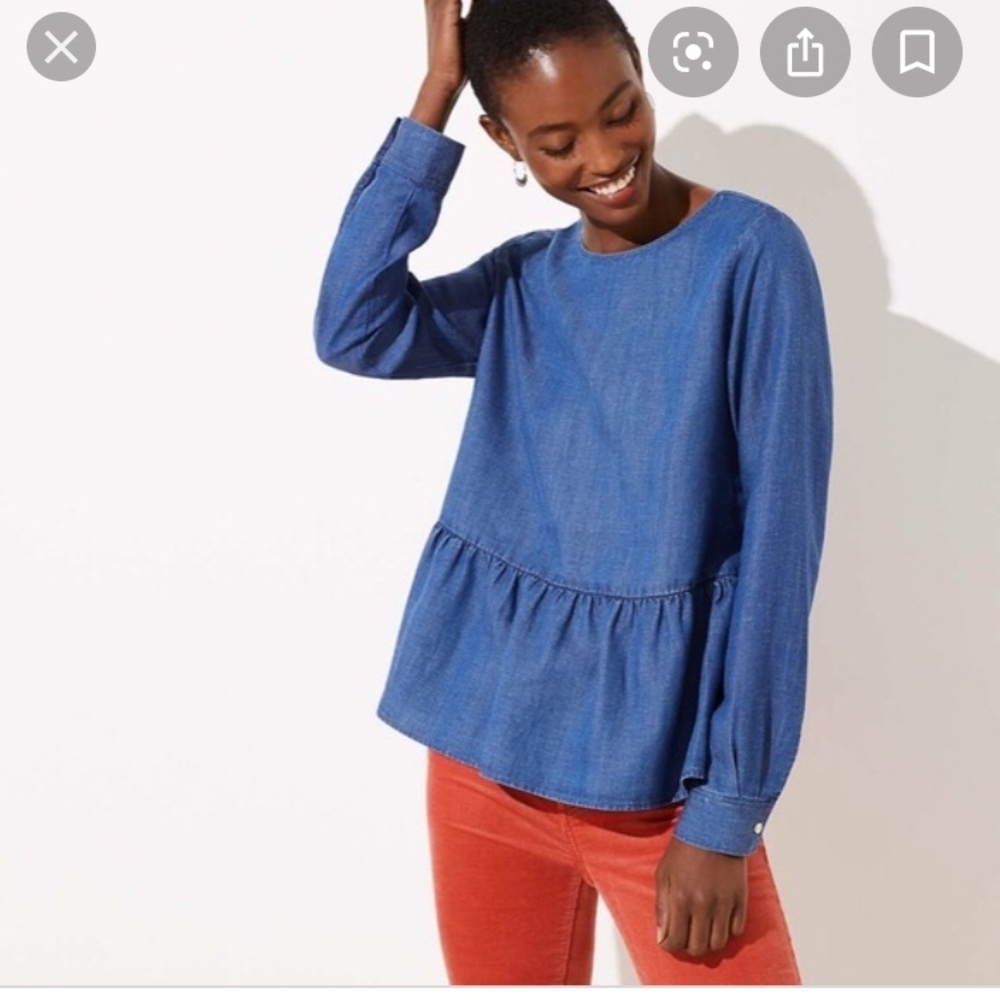 Loft chambray peplum top